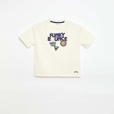 Camiseta de manga corta con estampado frontal BLANCO