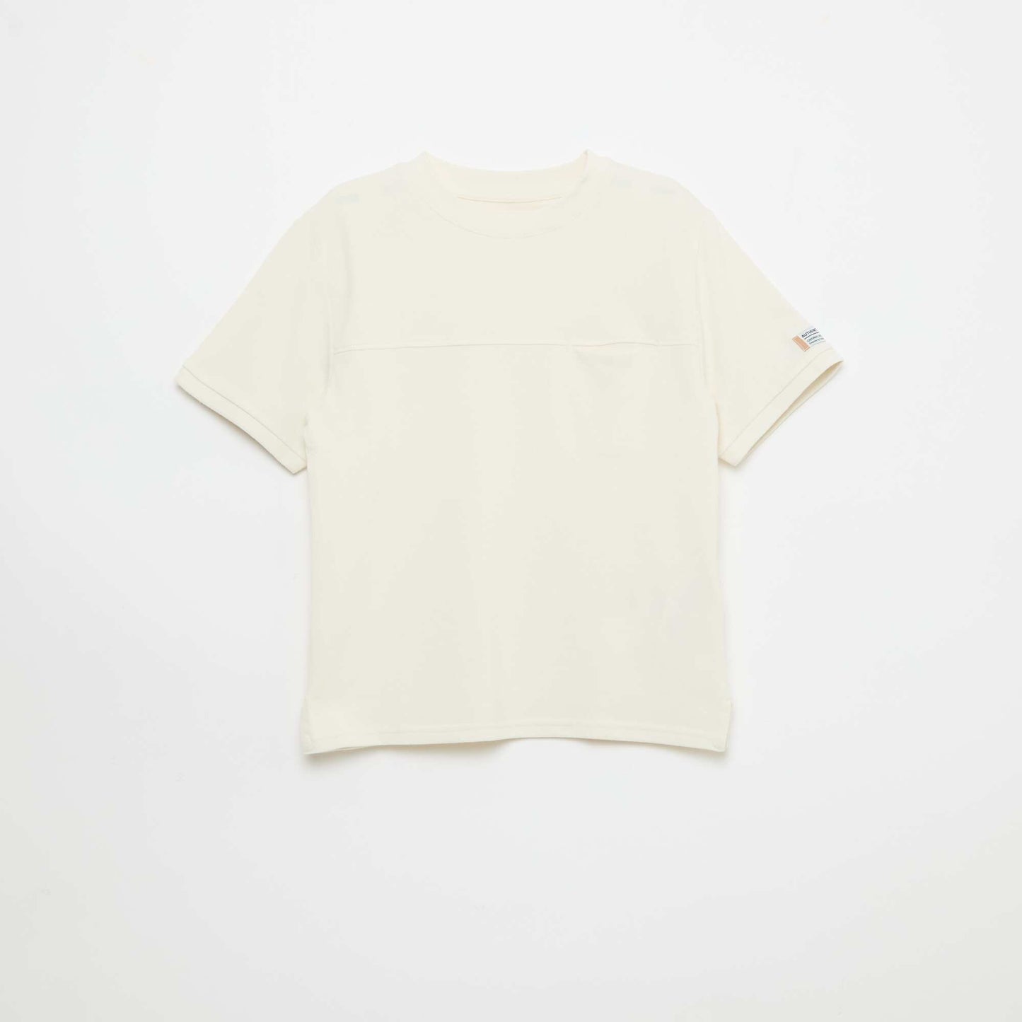 Camiseta de algodón piqué de manga corta BLANCO