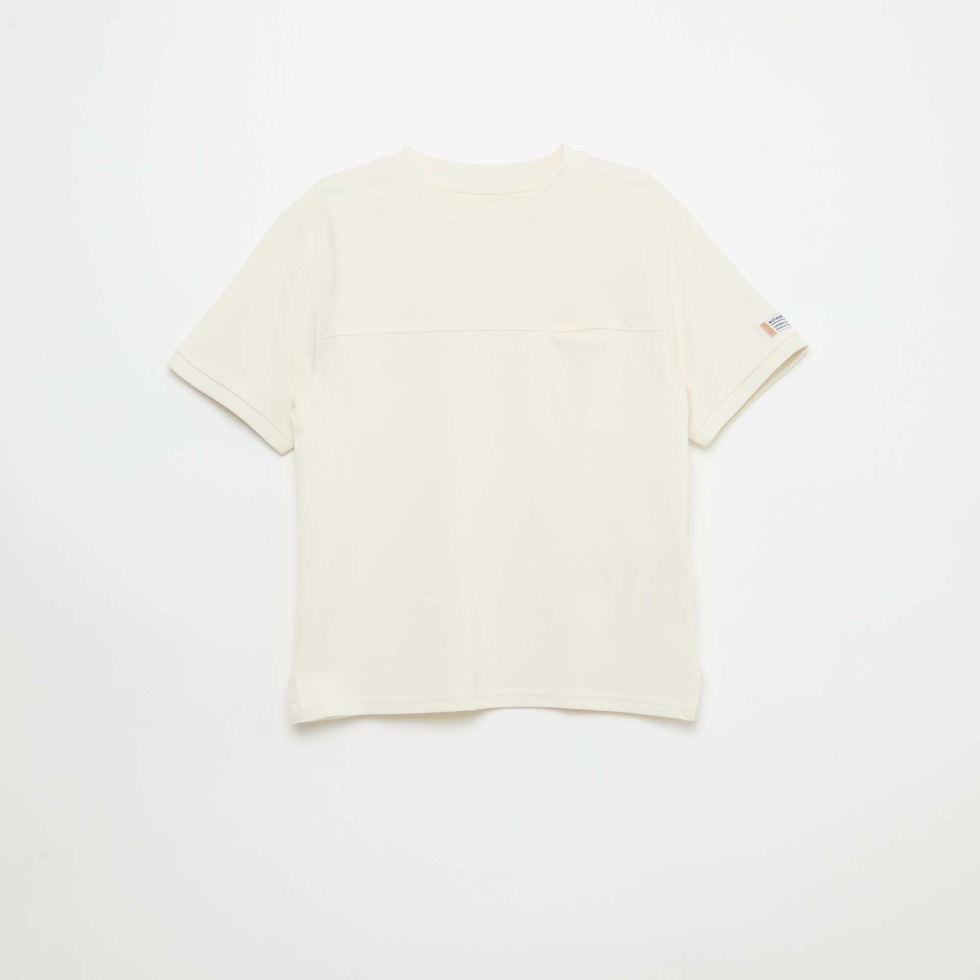Camiseta de algodón piqué de manga corta BLANCO