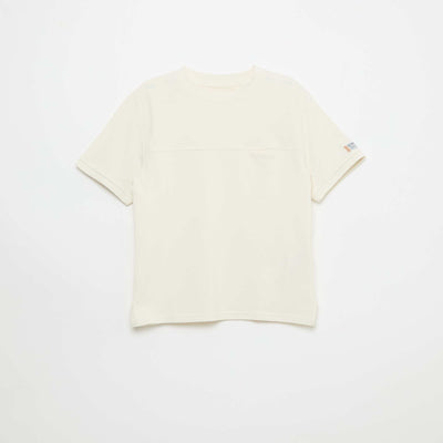 Camiseta de algodón piqué de manga corta BLANCO