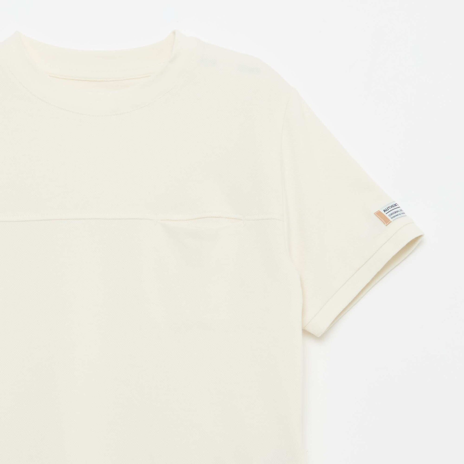 Camiseta de algodón piqué de manga corta BLANCO
