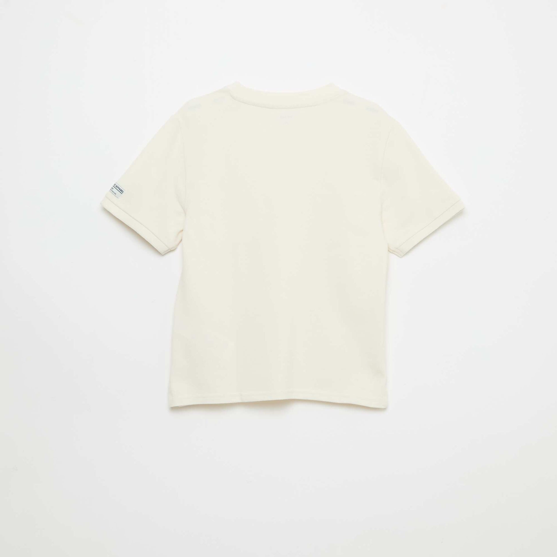 Camiseta de algodón piqué de manga corta BLANCO