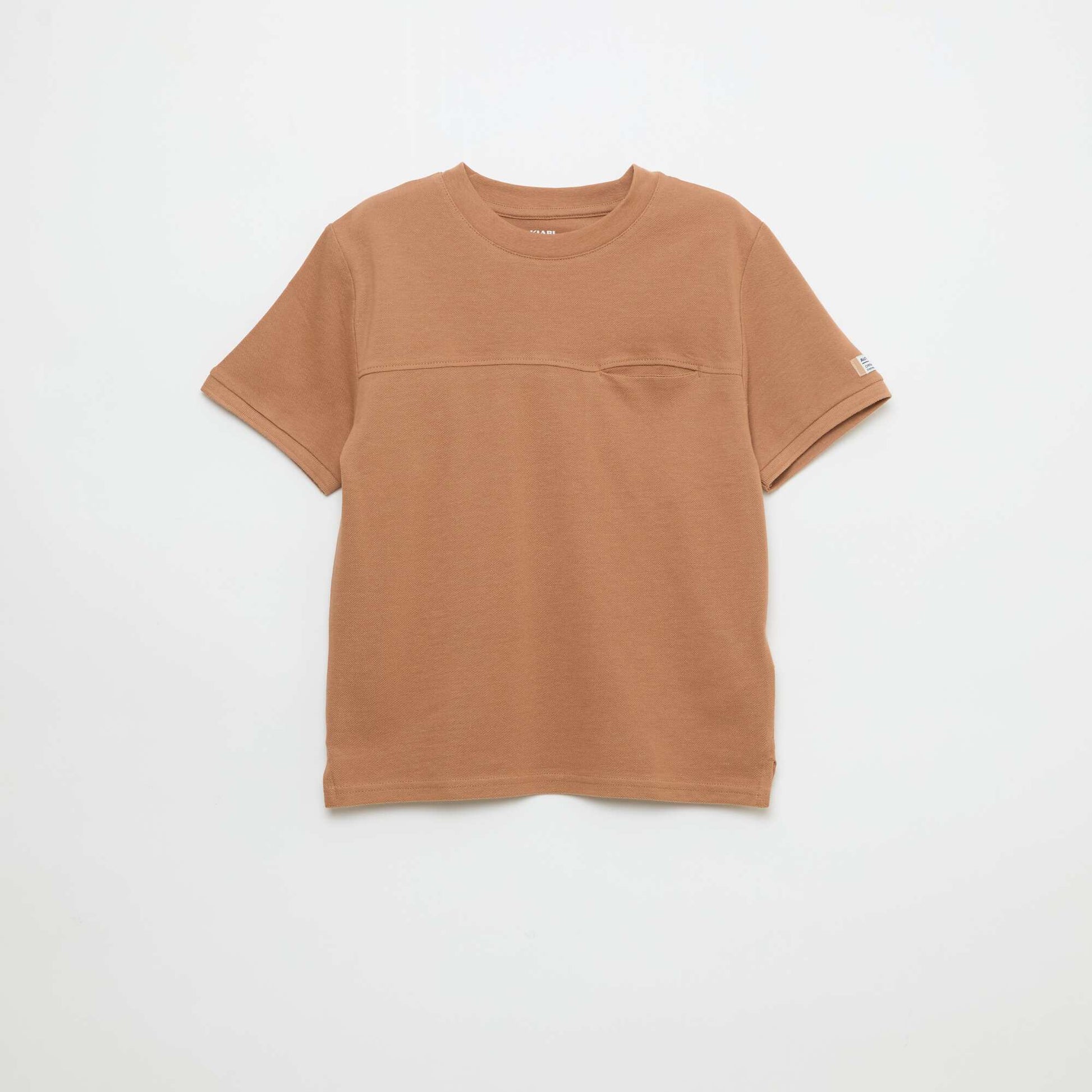 Camiseta de algodón piqué de manga corta BLANCO