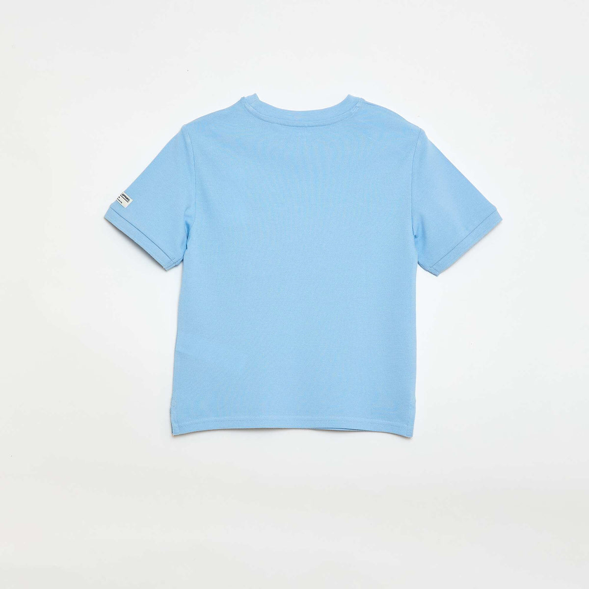 Camiseta de algodón piqué de manga corta AZUL
