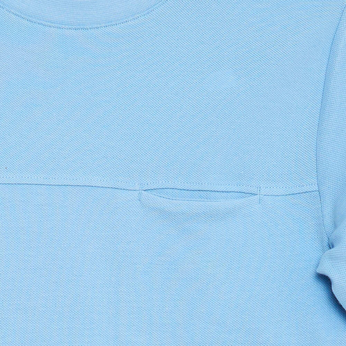 Camiseta de algodón piqué de manga corta AZUL
