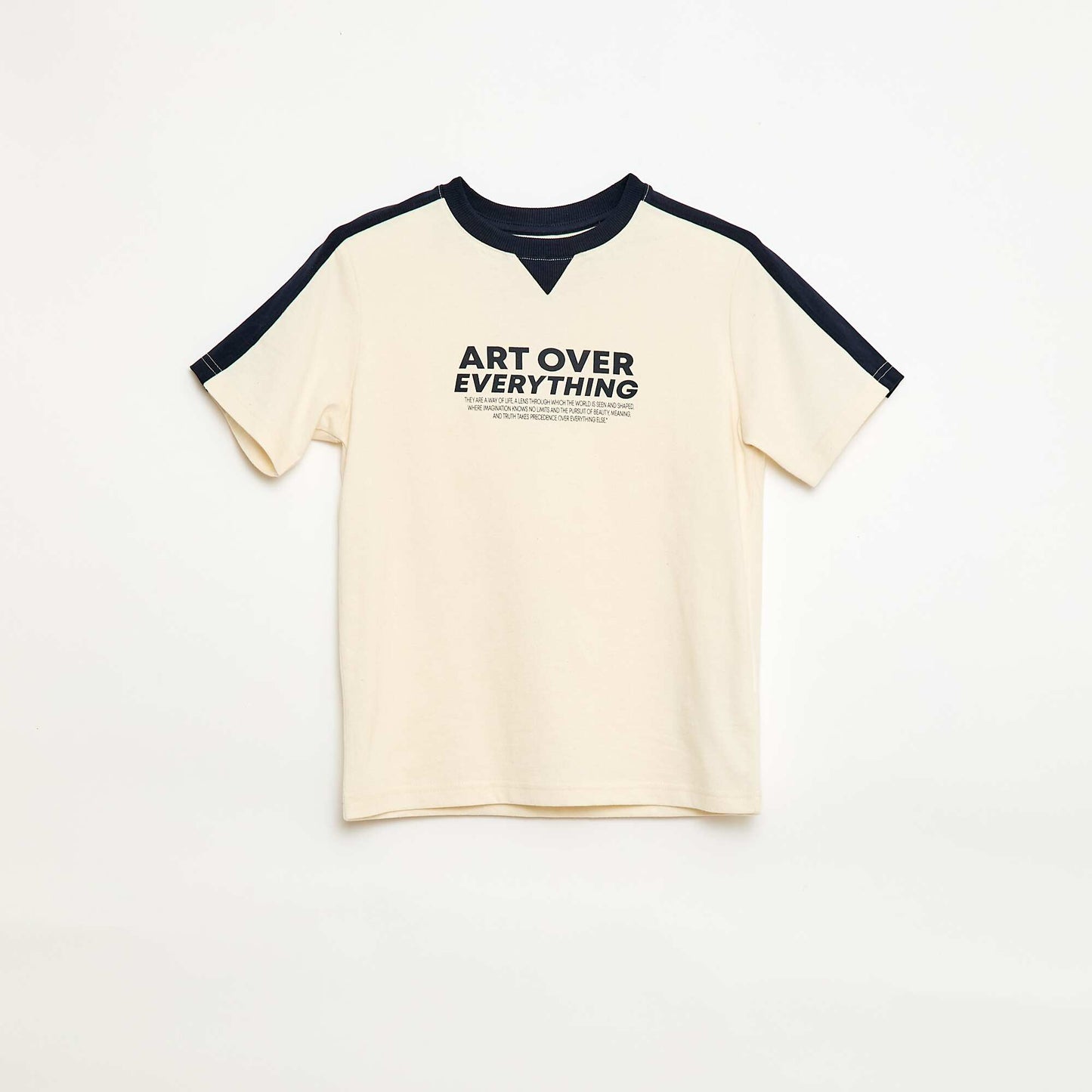 Camiseta estampada con mensaje BLANCO
