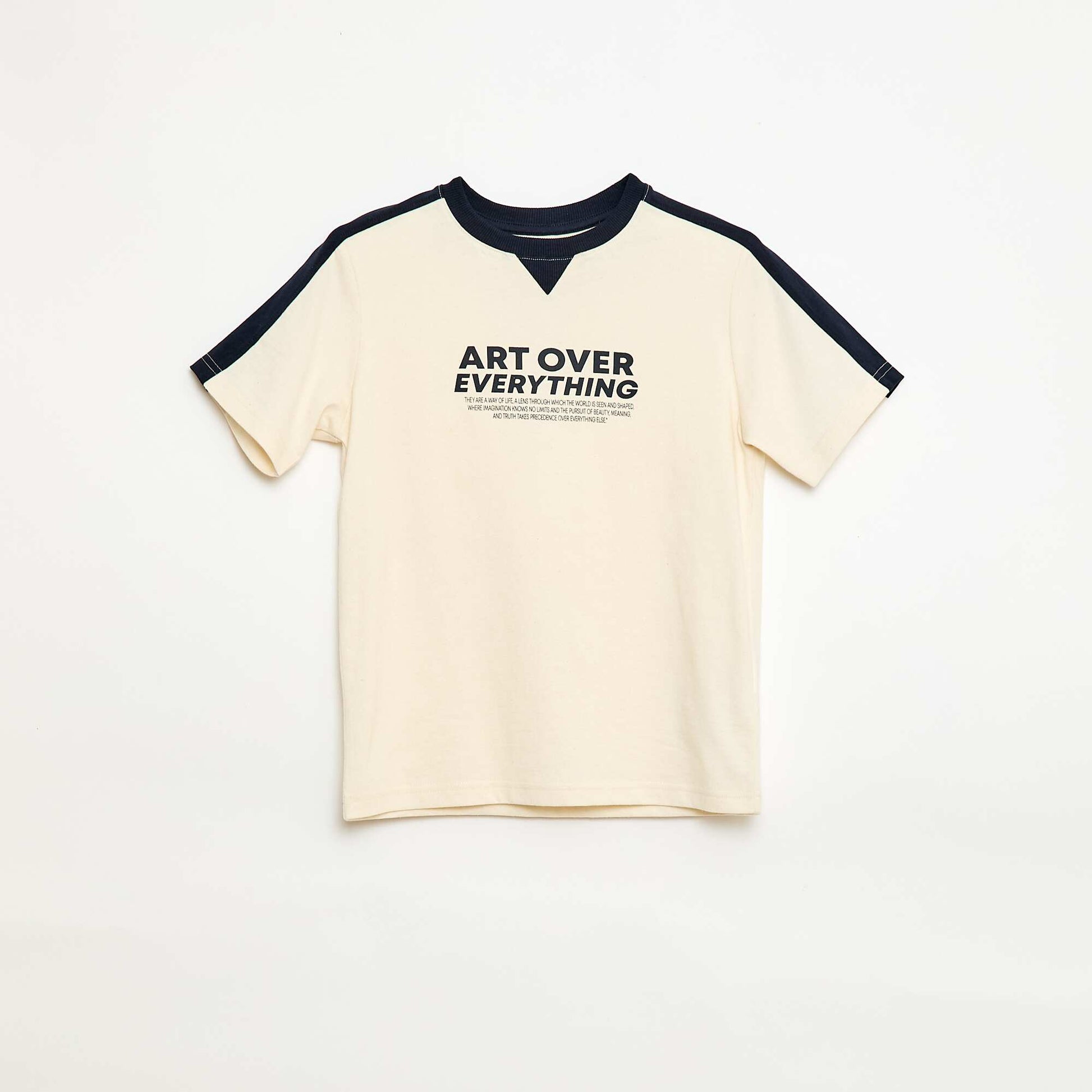 Camiseta estampada con mensaje BLANCO