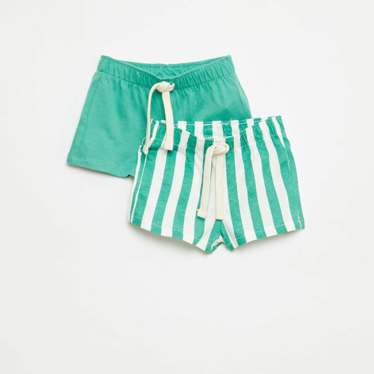 Pack de 2 pantalones cortos de punto VERDE