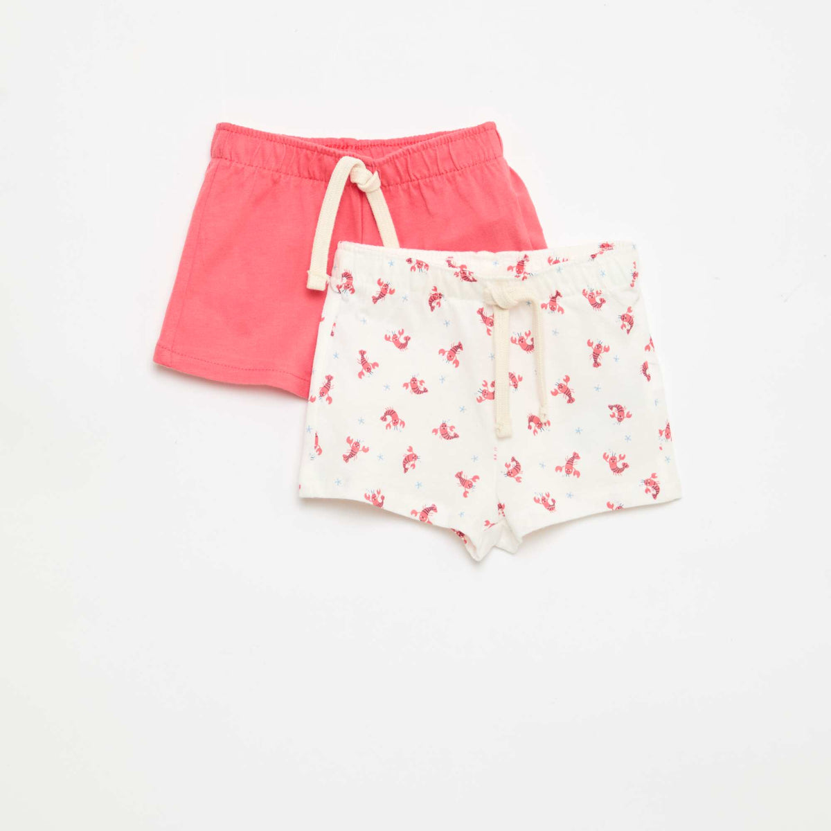 Pack de 2 pantalones cortos de punto BLANCO