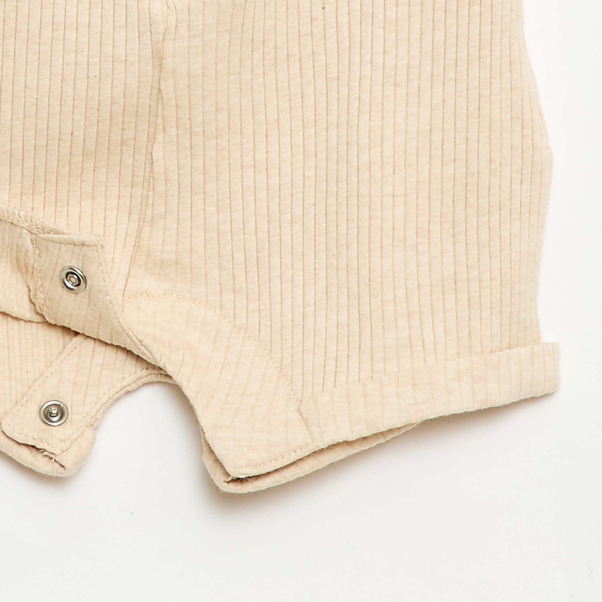 Pelele corto de punto acanalado BEIGE