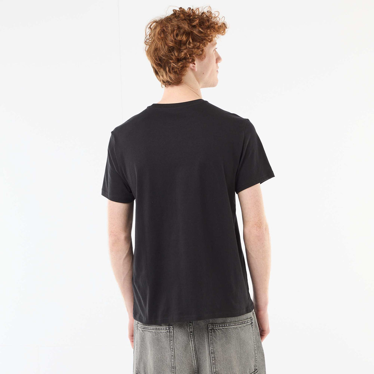 Camiseta de cuello redondo estampada en algodón BLANCO