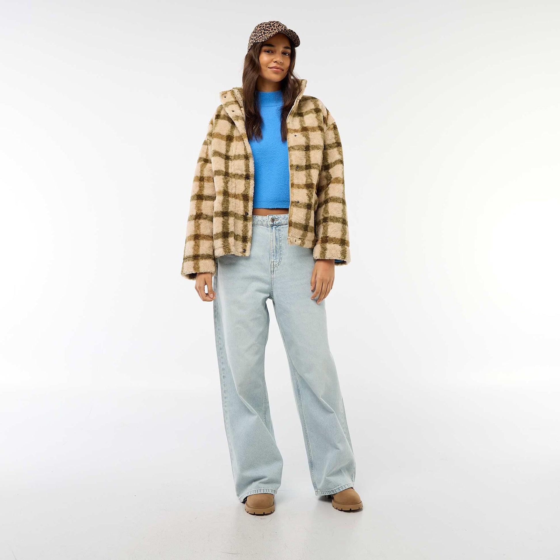 Sweater de cuello alto en punto grueso AZUL