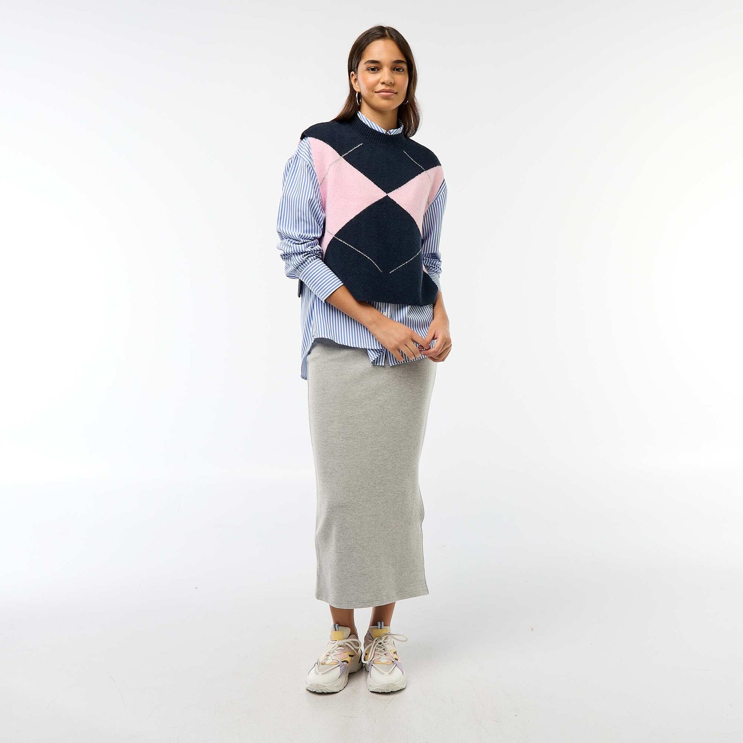 Sweater sin mangas con lazos para anudar en los laterales AZUL