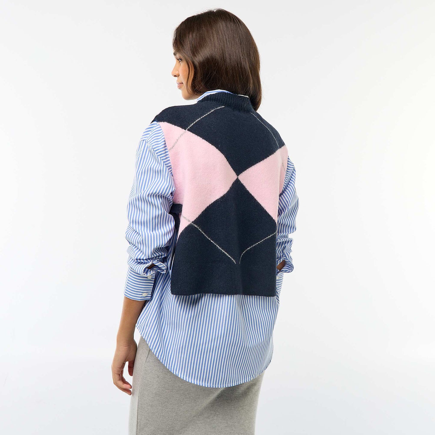Sweater sin mangas con lazos para anudar en los laterales AZUL