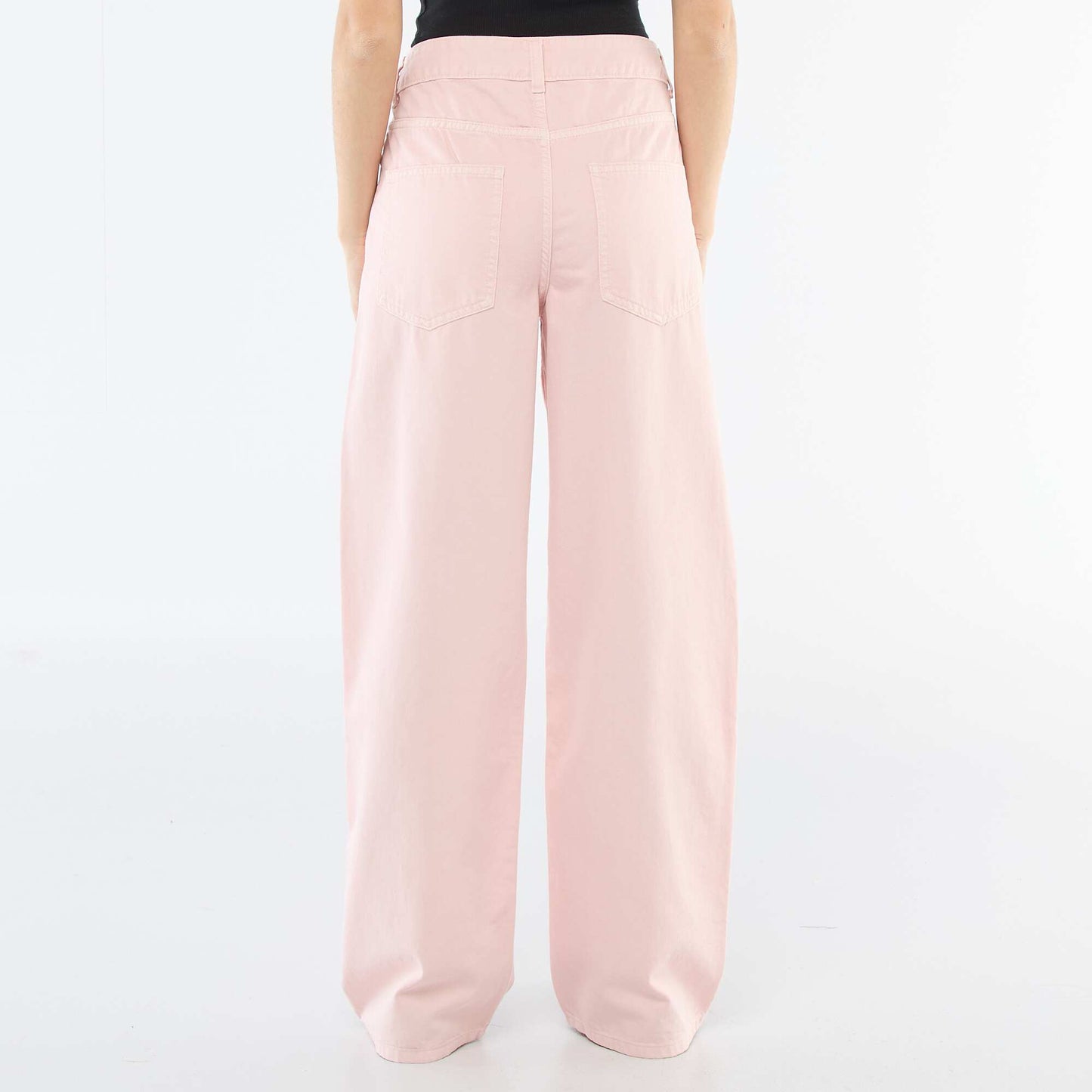 Pantalón de twill con abertura asimétrica ROSA