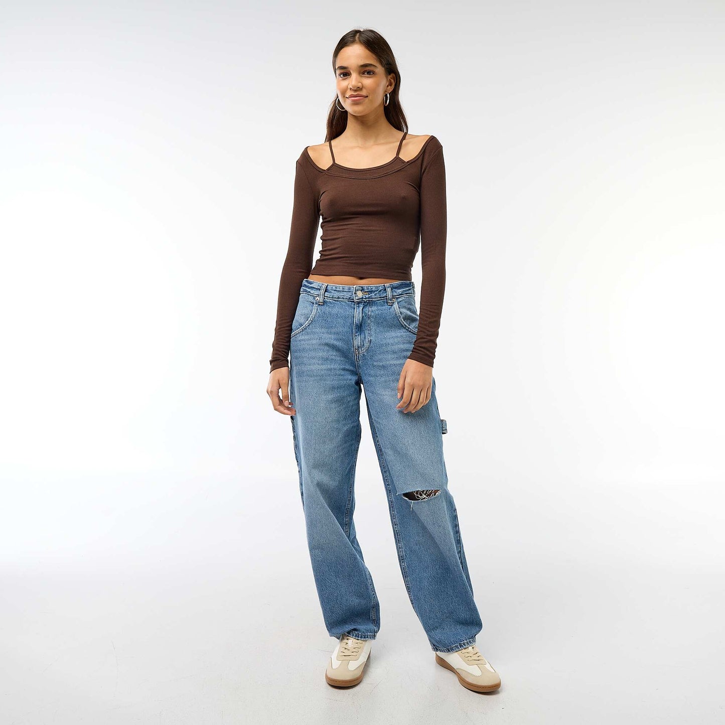 Camiseta - Camisola efecto 2 en 1 MARRON