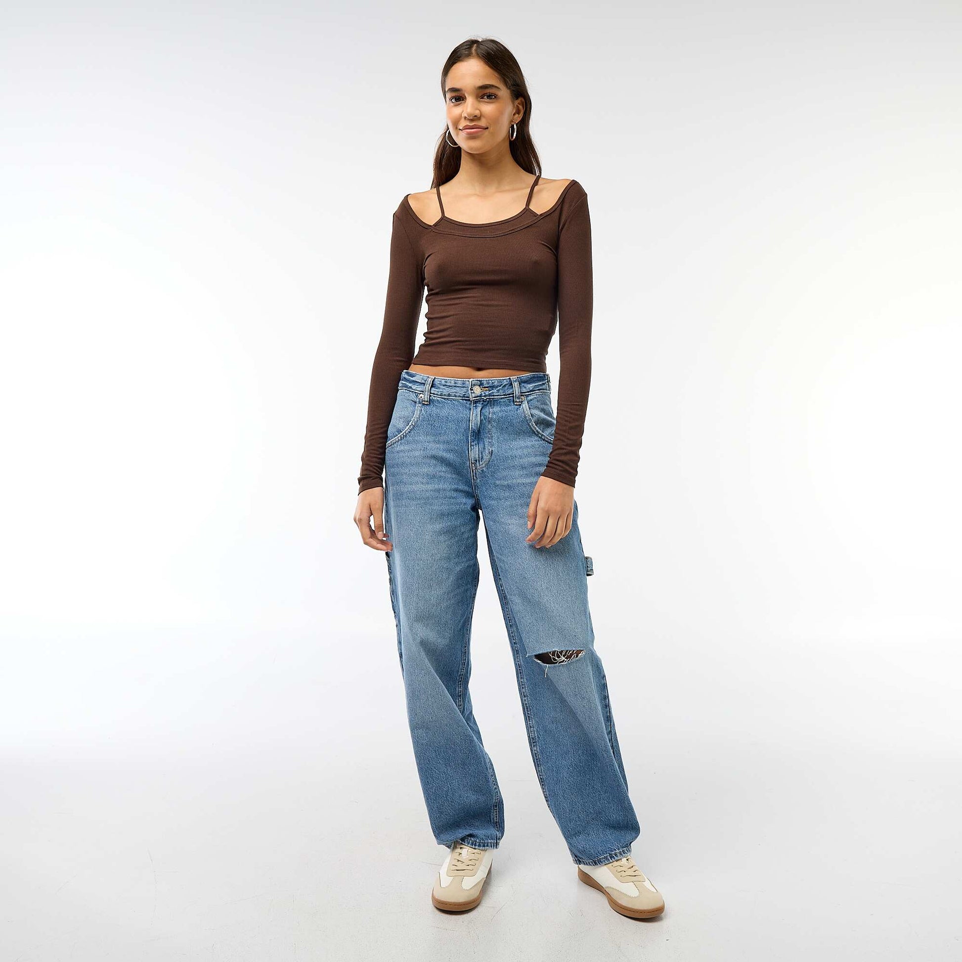 Camiseta - Camisola efecto 2 en 1 MARRON
