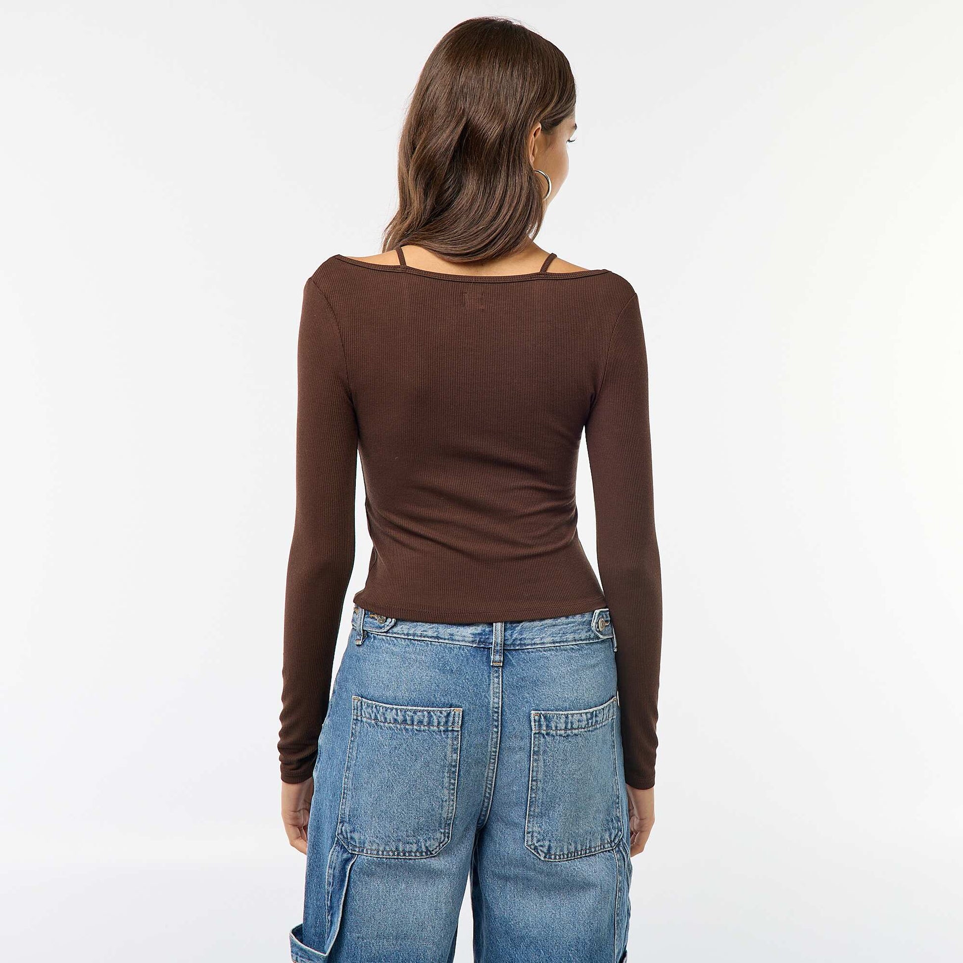 Camiseta - Camisola efecto 2 en 1 MARRON