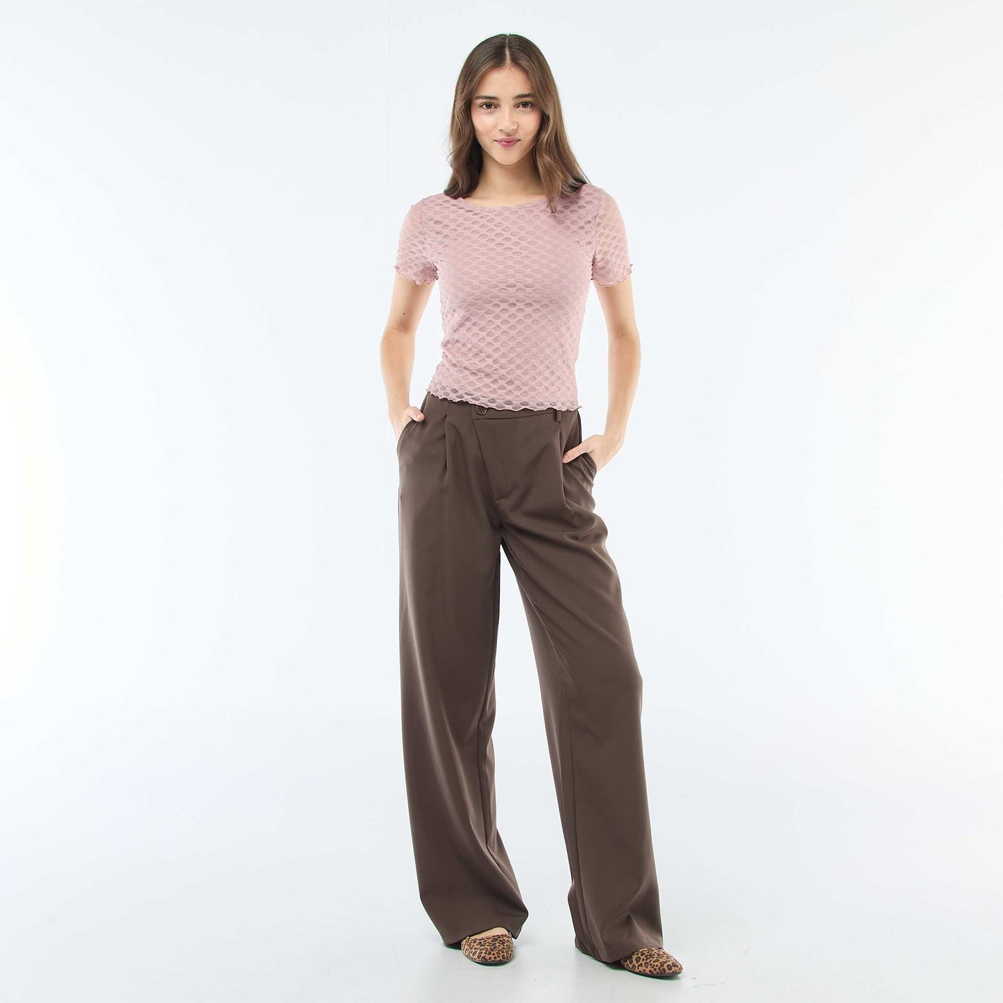 Camiseta de encaje con espalda descubierta ROSA