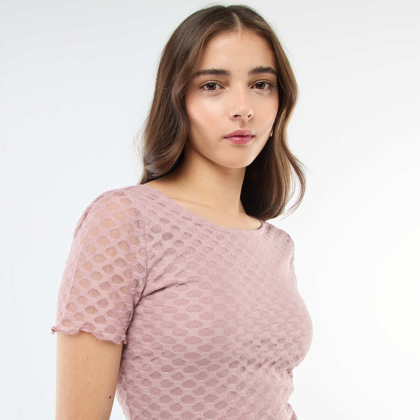 Camiseta de encaje con espalda descubierta ROSA
