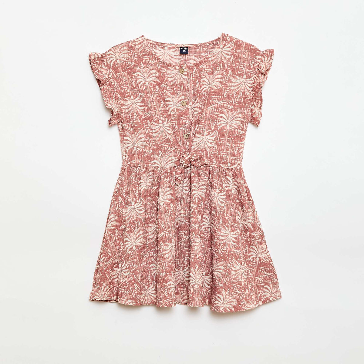 Vestido de punto gofrado abotonado en la parte delantera ROSA