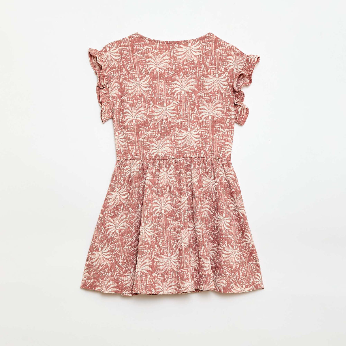Vestido de punto gofrado abotonado en la parte delantera ROSA