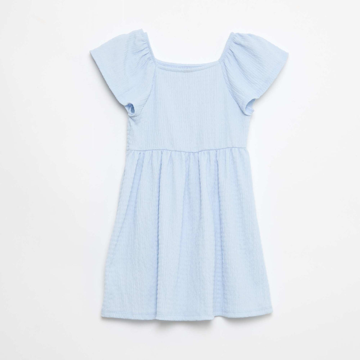 Vestido de punto gofrado liso AZUL
