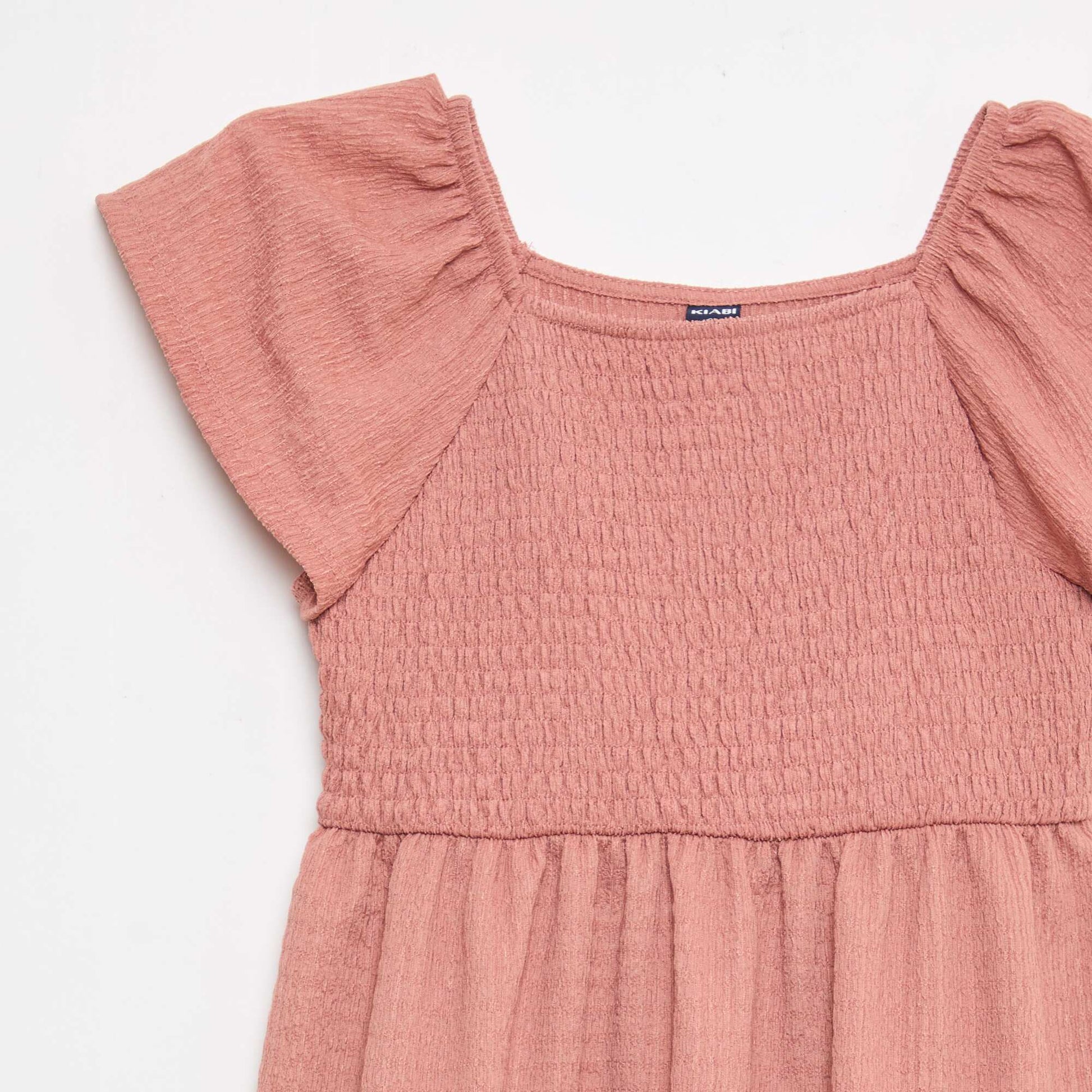 Vestido de punto gofrado liso ROSA