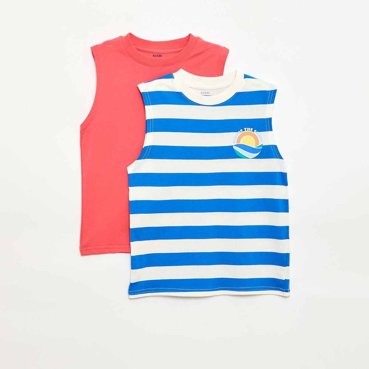 Pack de 2 camisetas de tirantes de cuello redondo AZUL