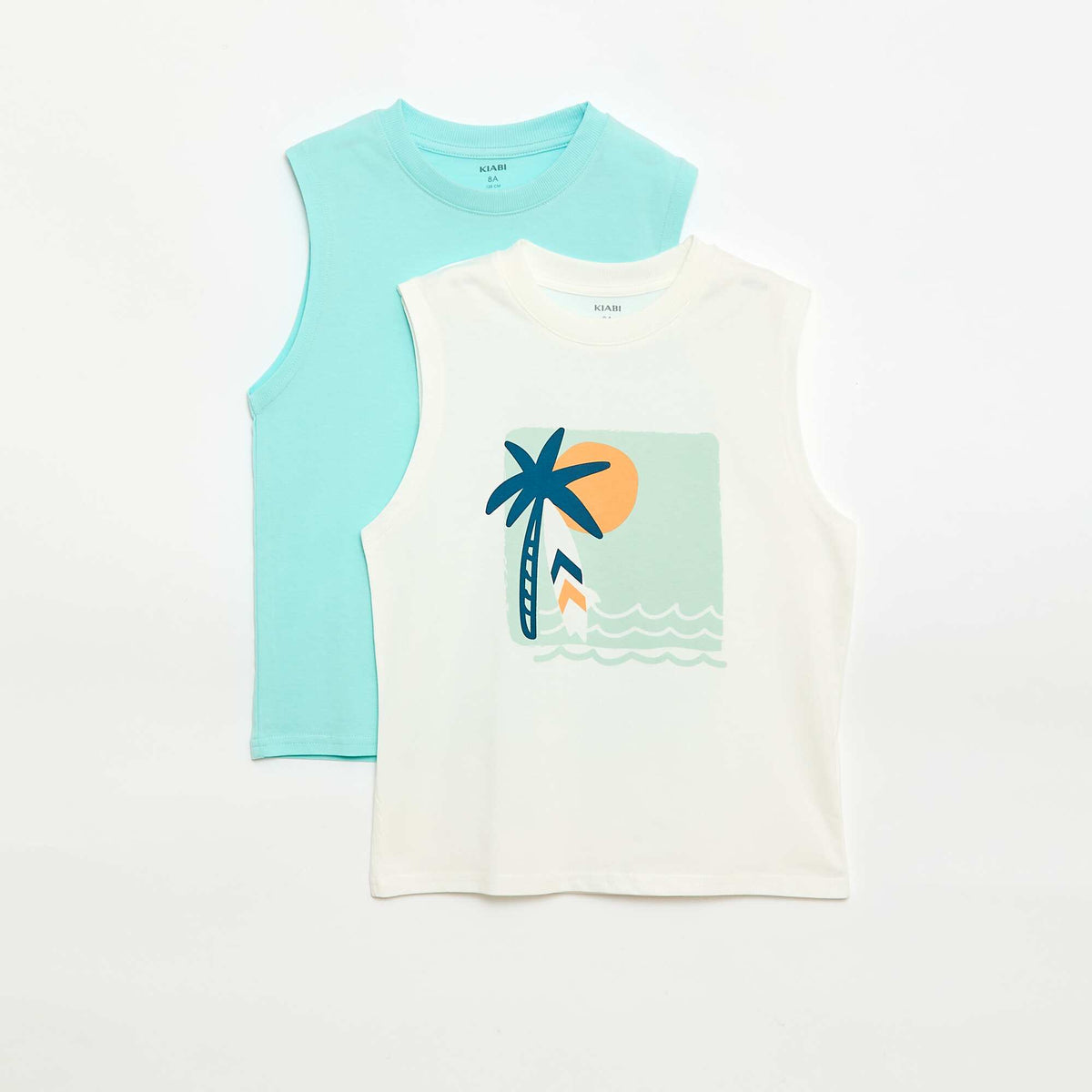 Pack de 2 camisetas de tirantes de cuello redondo BLANCO