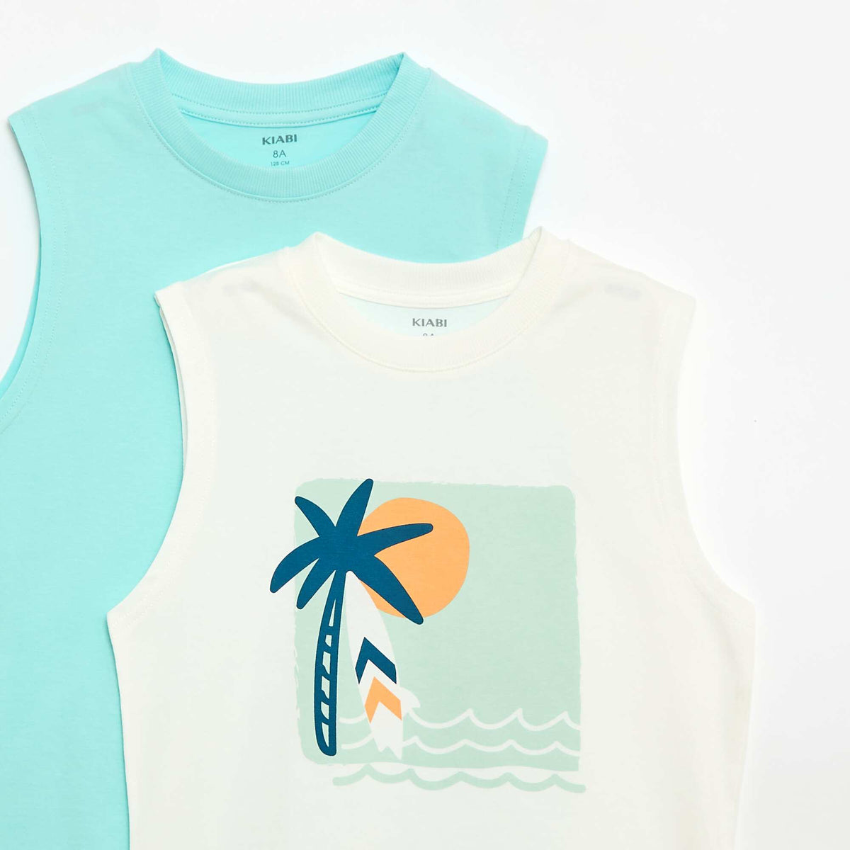 Pack de 2 camisetas de tirantes de cuello redondo BLANCO
