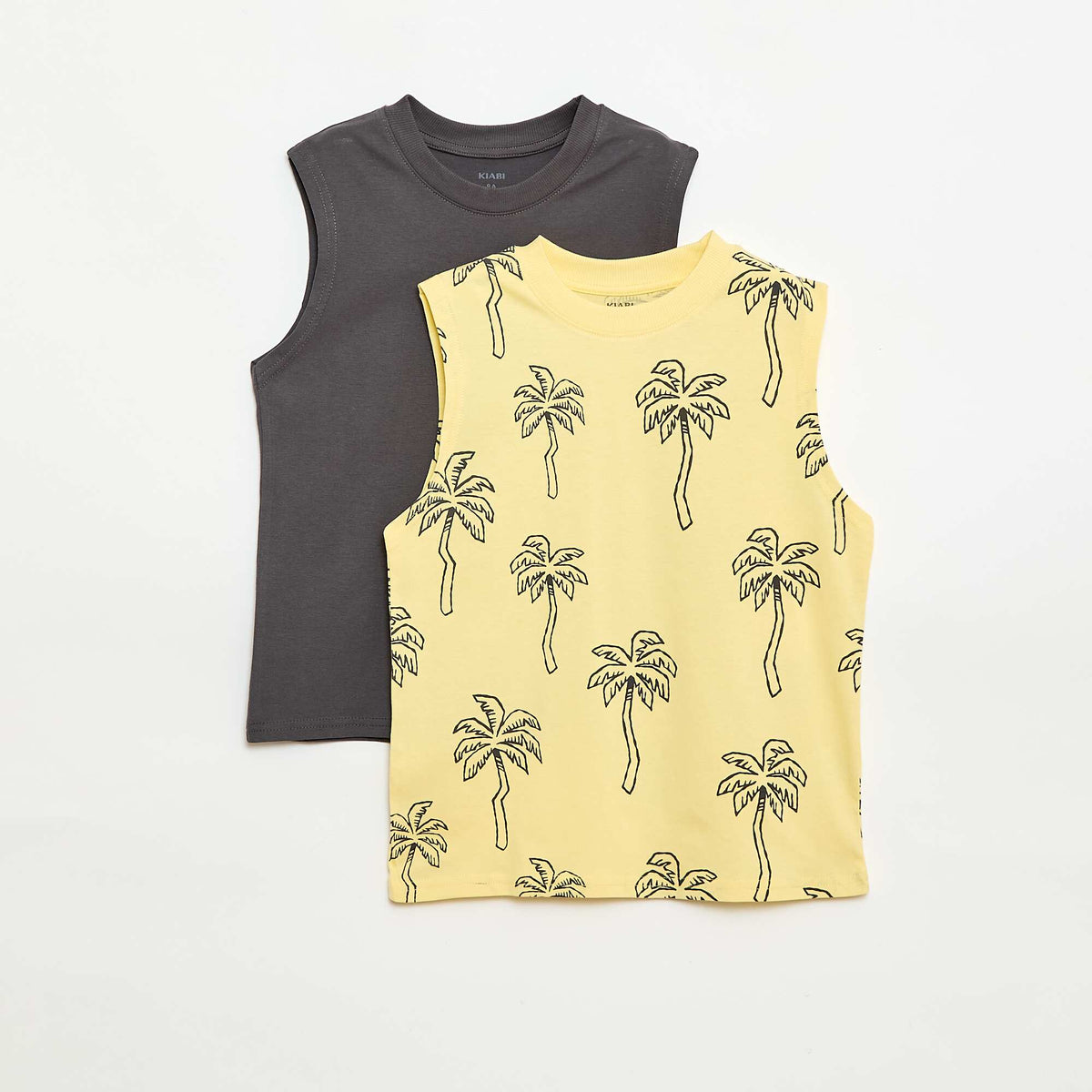 Pack de 2 camisetas de tirantes de cuello redondo AMARILLO