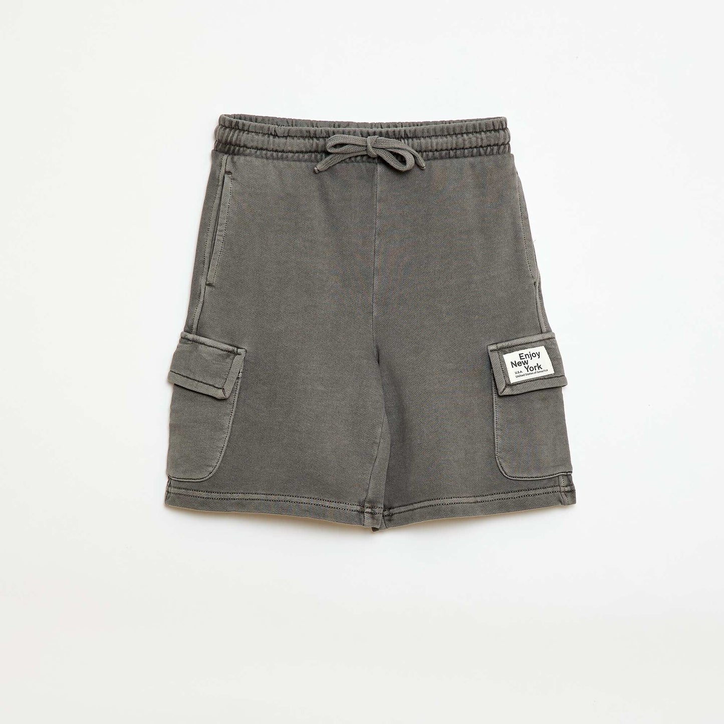 Pantalón corto de felpa multibolsillos GRIS