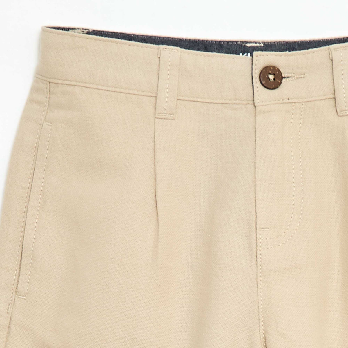 Pantalón corto chino liso BEIGE