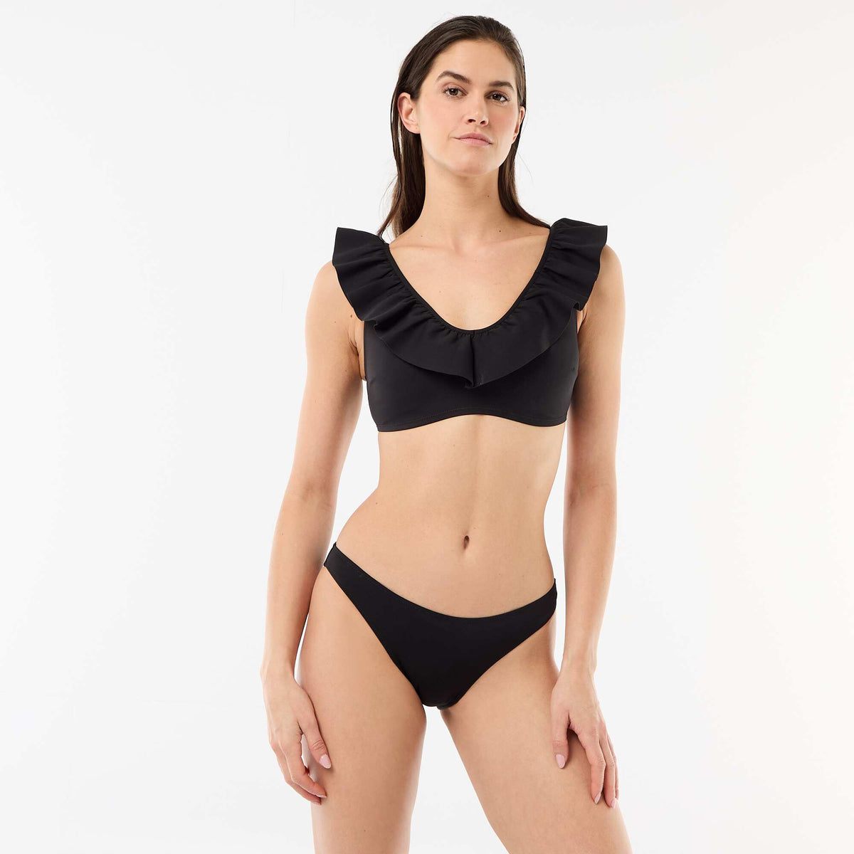 Braguita de bikini en microfibra suave NEGRO