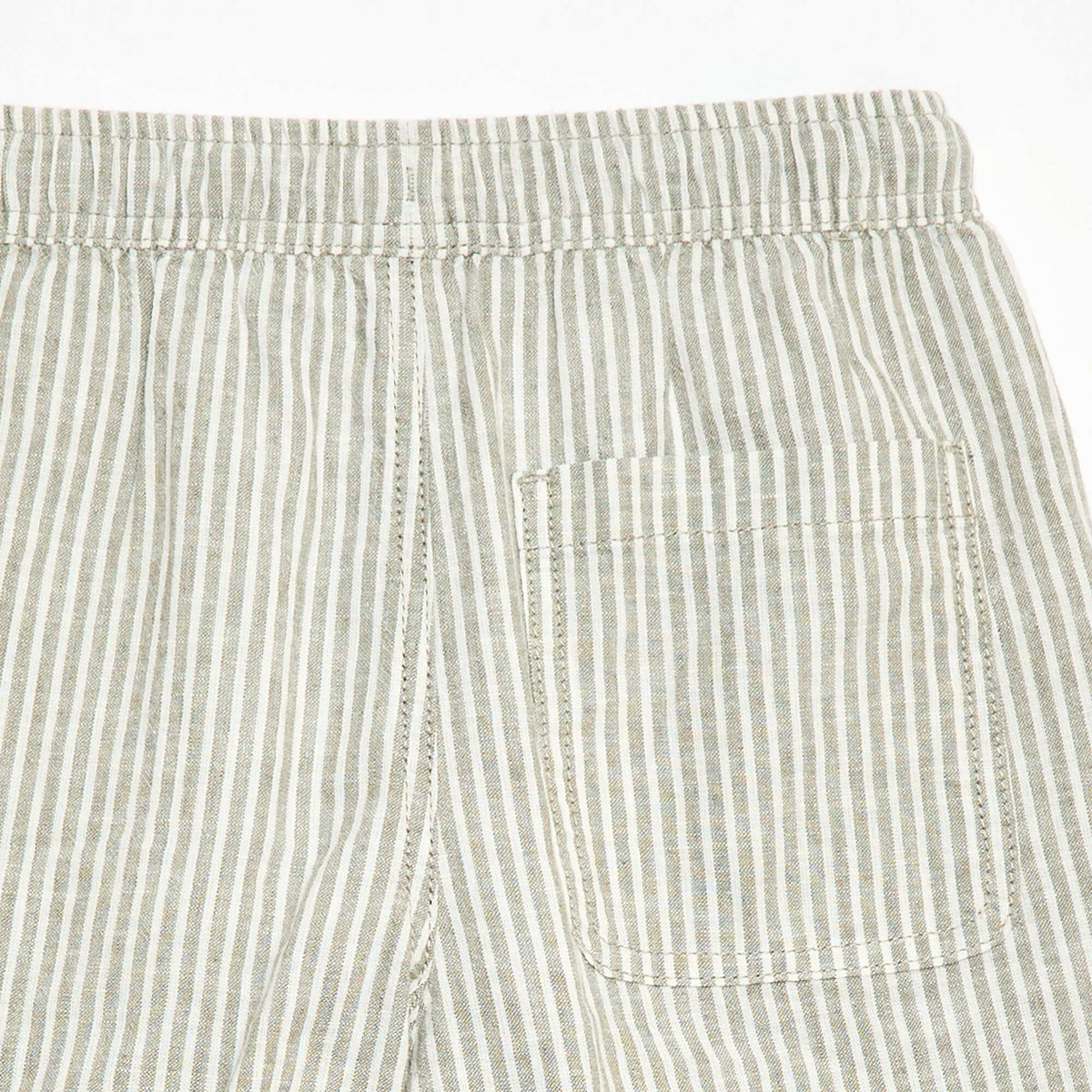 Pantalón corto rayado ligero de lino mezclado KAKI