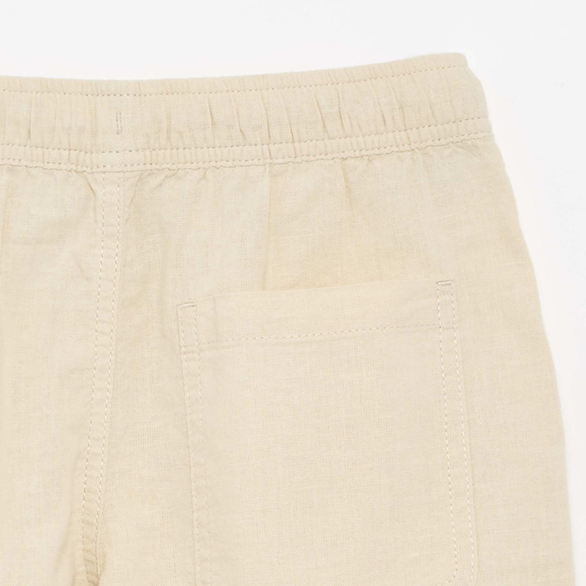 Pantalón corto rayado ligero de lino mezclado BEIGE