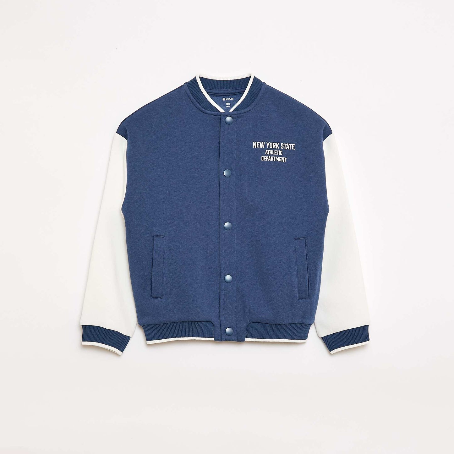 Chaqueta estilo universitario de manga larga AZUL