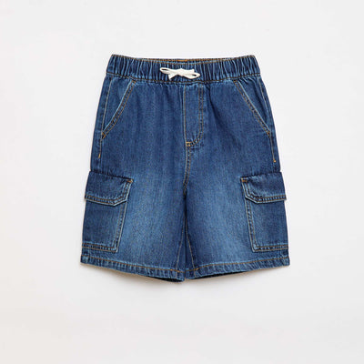 Bermuda jean multibolsillos AZUL