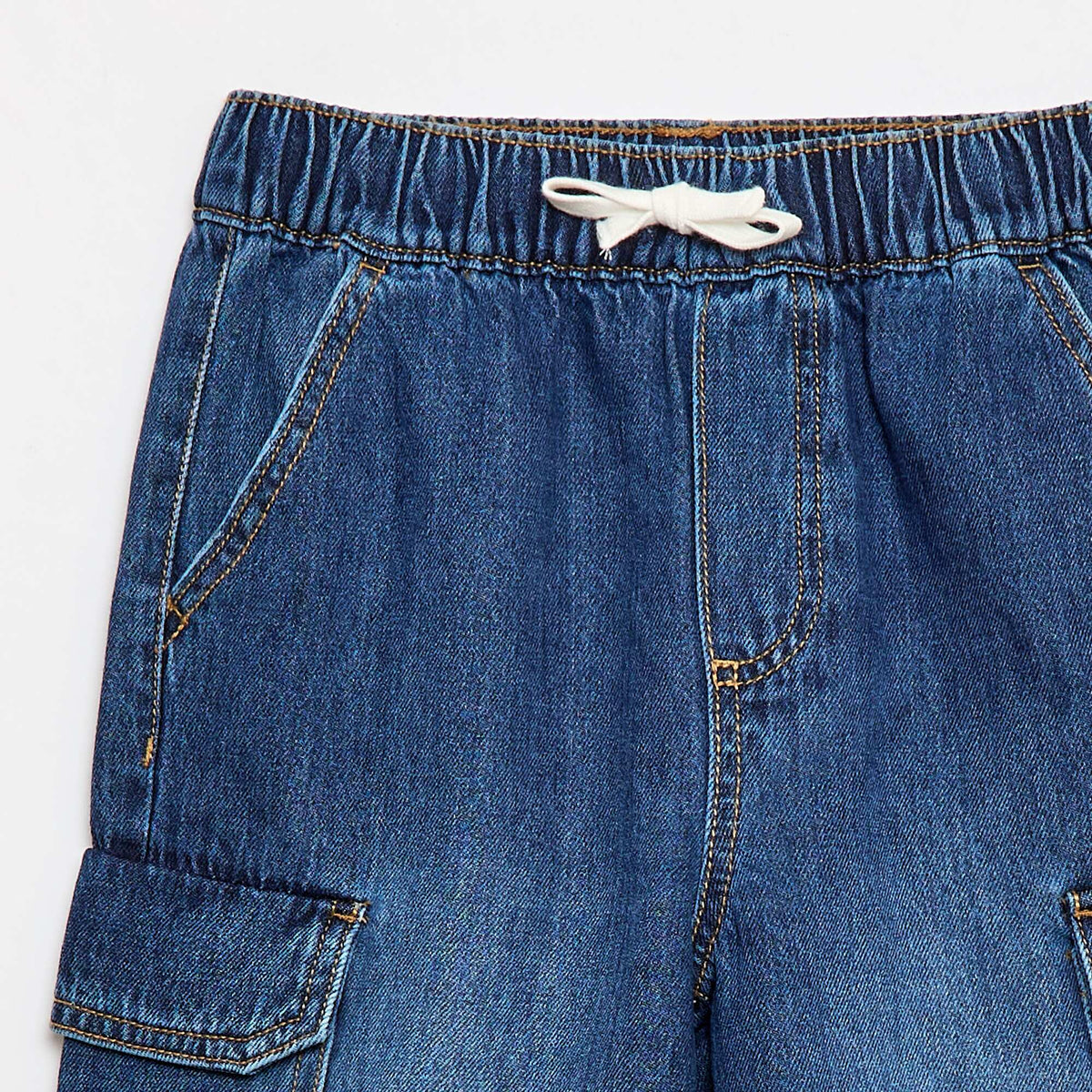 Bermuda jean multibolsillos AZUL