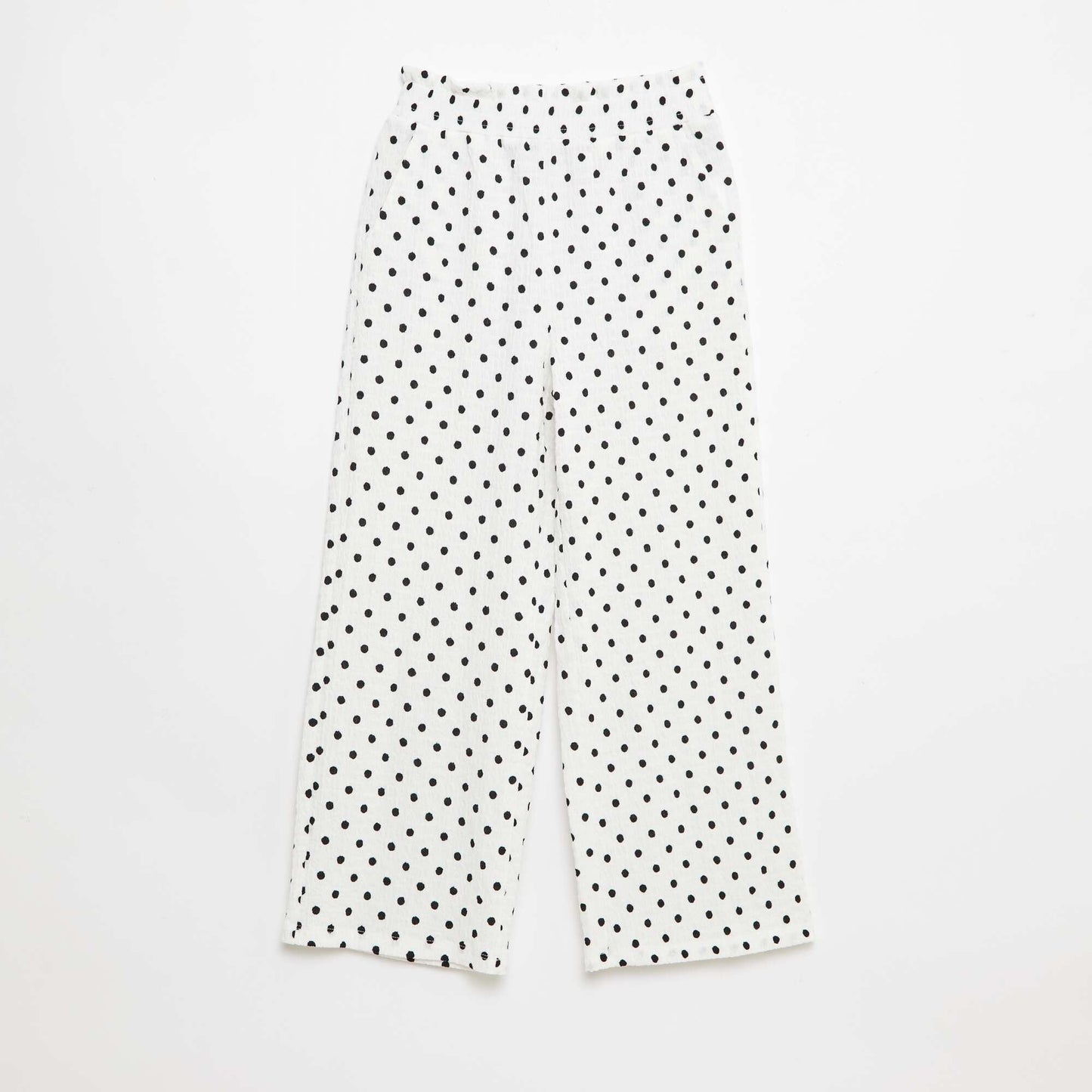 Pantalón ancho de punto crepé BLANCO