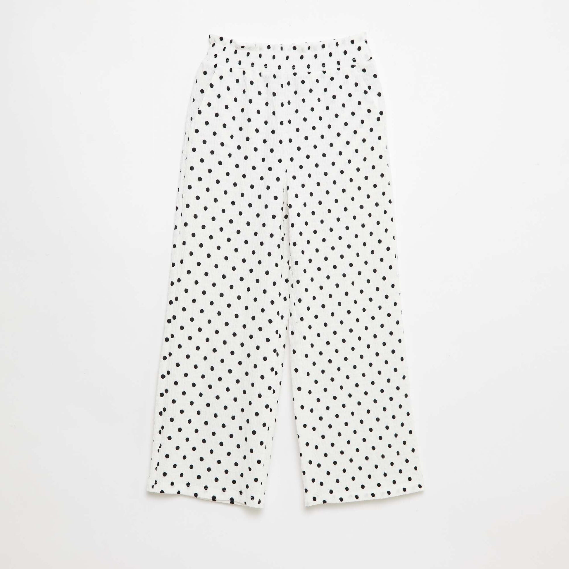 Pantalón ancho de punto crepé BLANCO