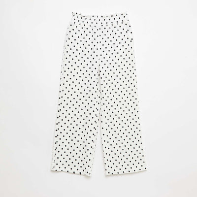 Pantalón ancho de punto crepé BLANCO