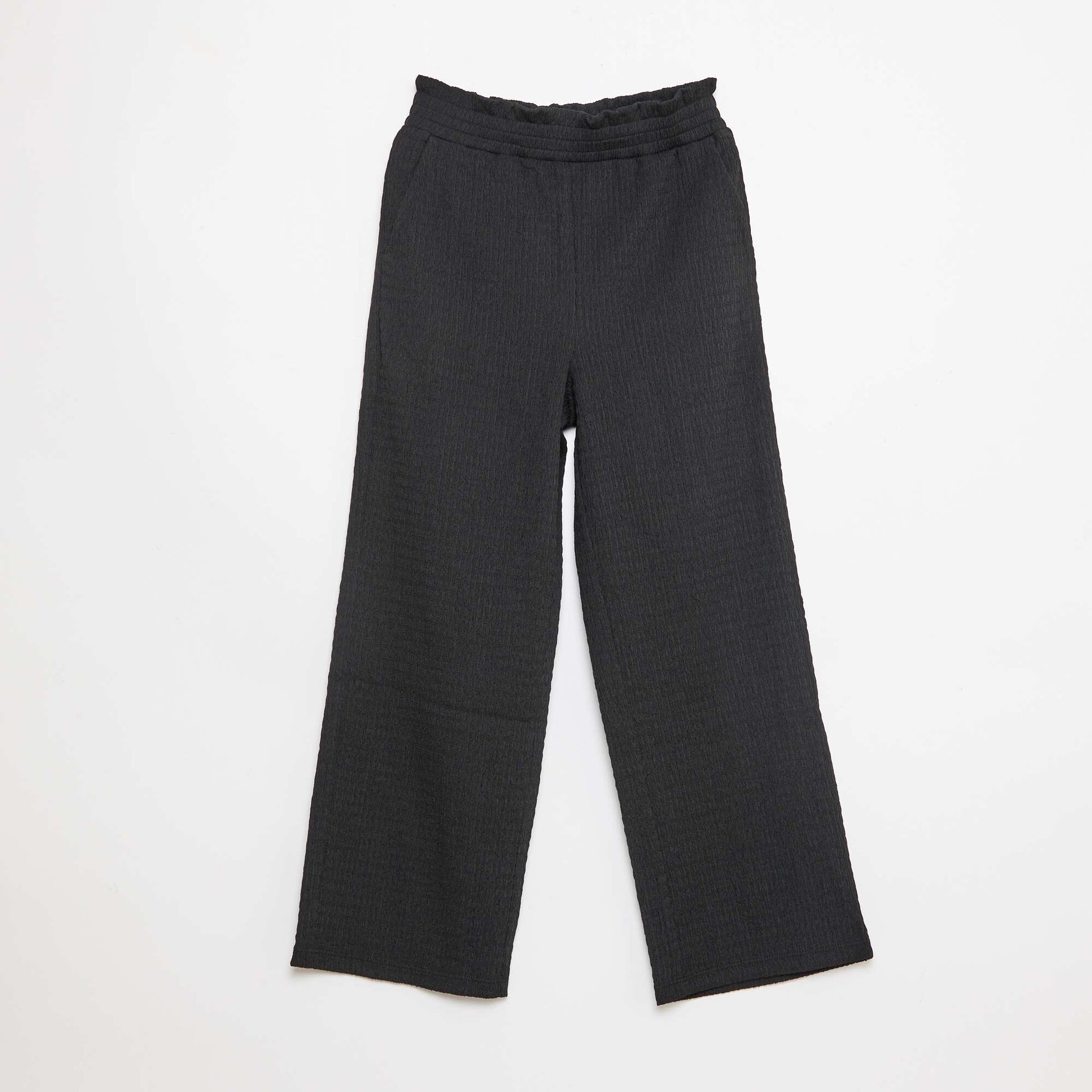 Pantalón ancho de punto crepé NEGRO