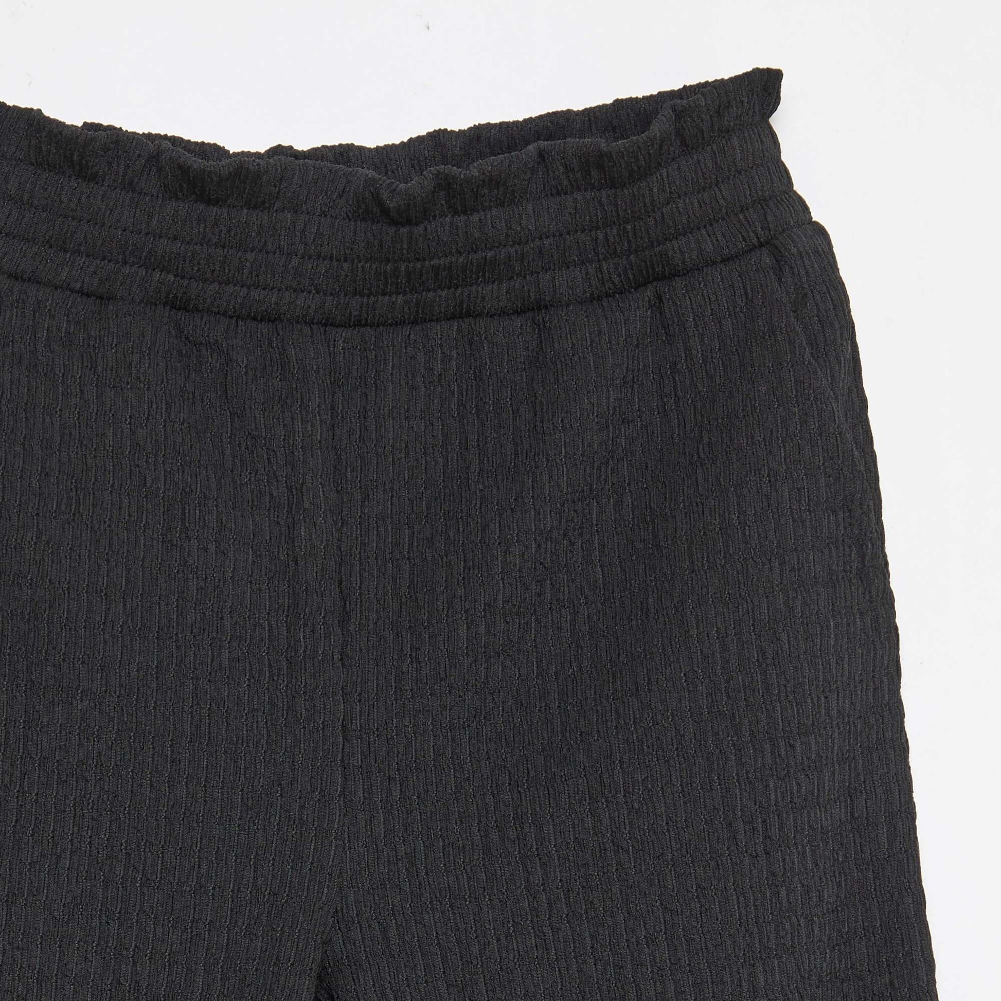 Pantalón ancho de punto crepé NEGRO