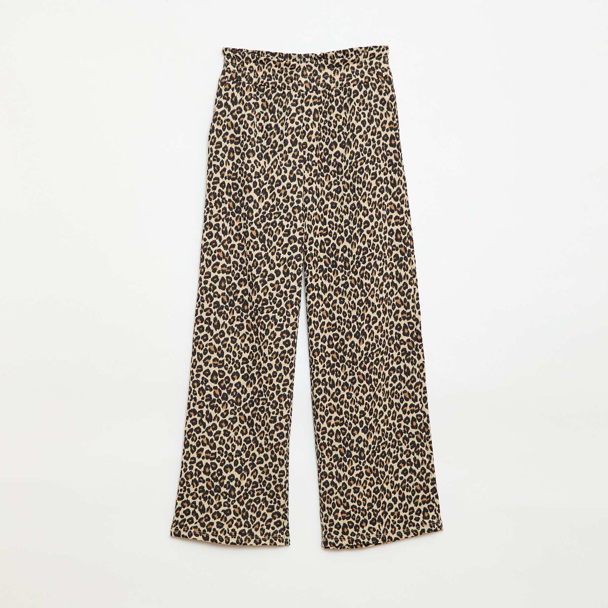 Pantalón ancho de punto crepé MARRON