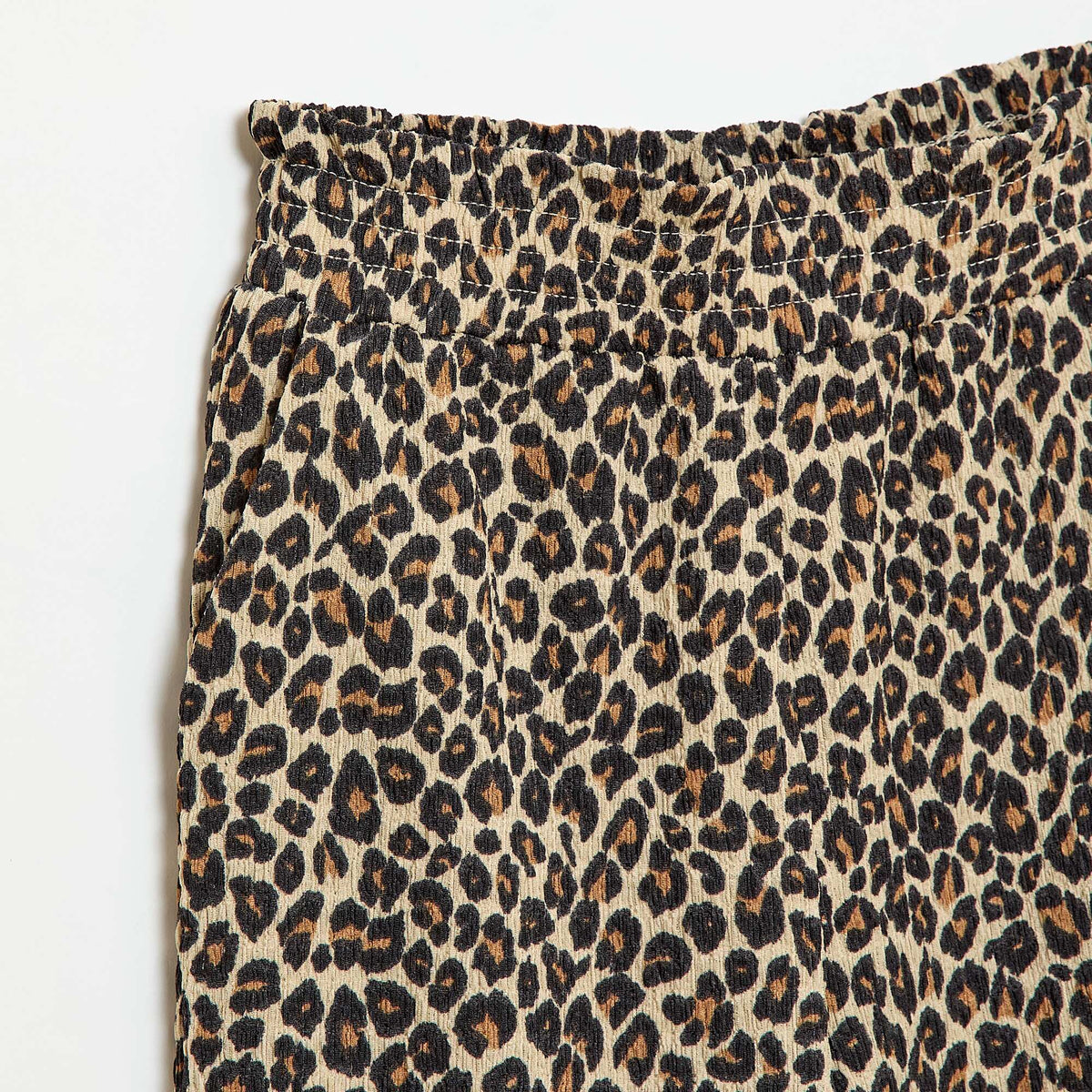Pantalón ancho de punto crepé MARRON