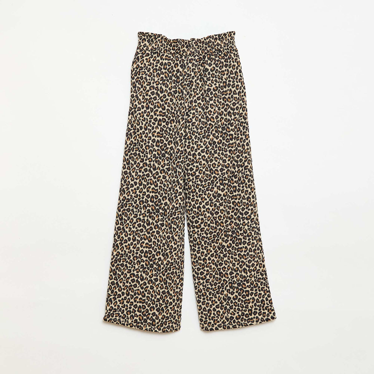 Pantalón ancho de punto crepé MARRON