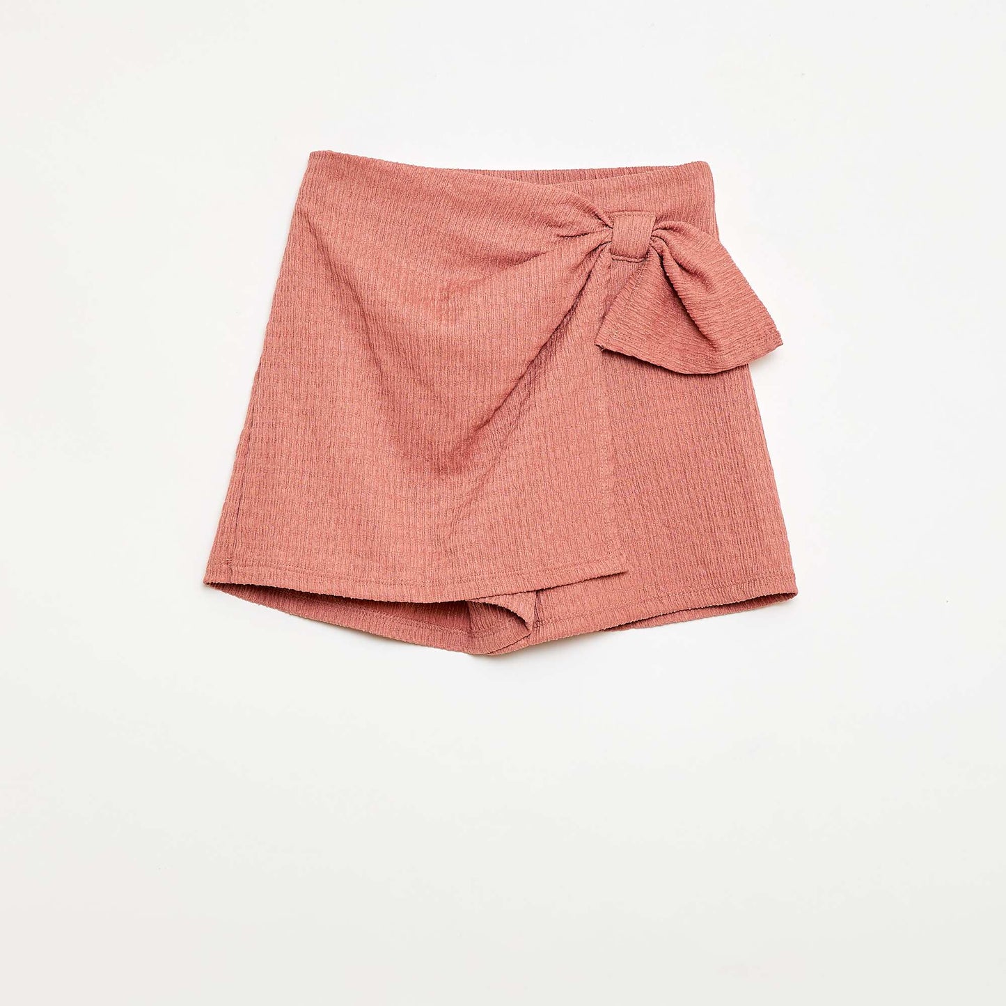 Falda pantalón corta de punto ligero lisa ROSA EMPOLVADO