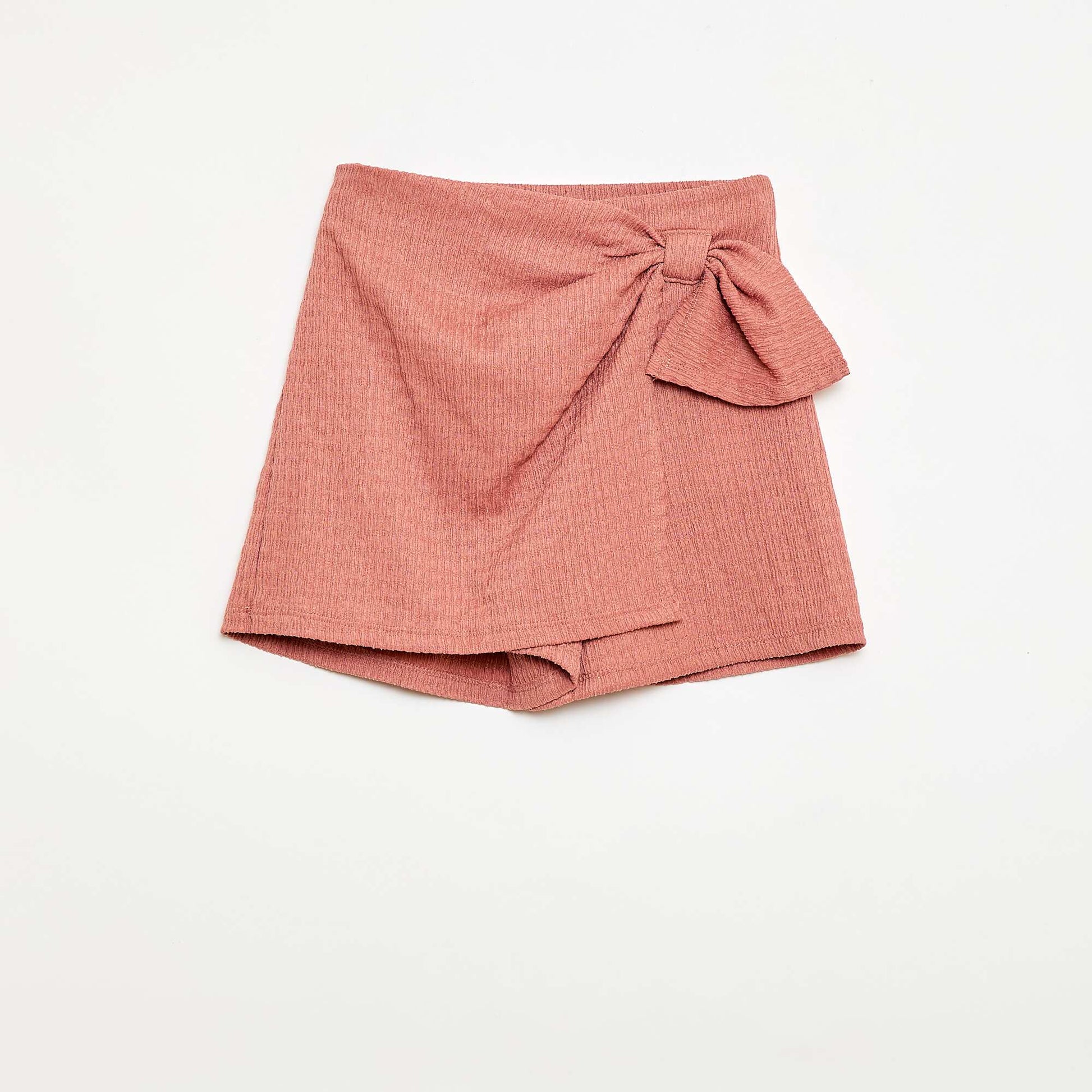 Falda pantalón corta de punto ligero lisa ROSA EMPOLVADO